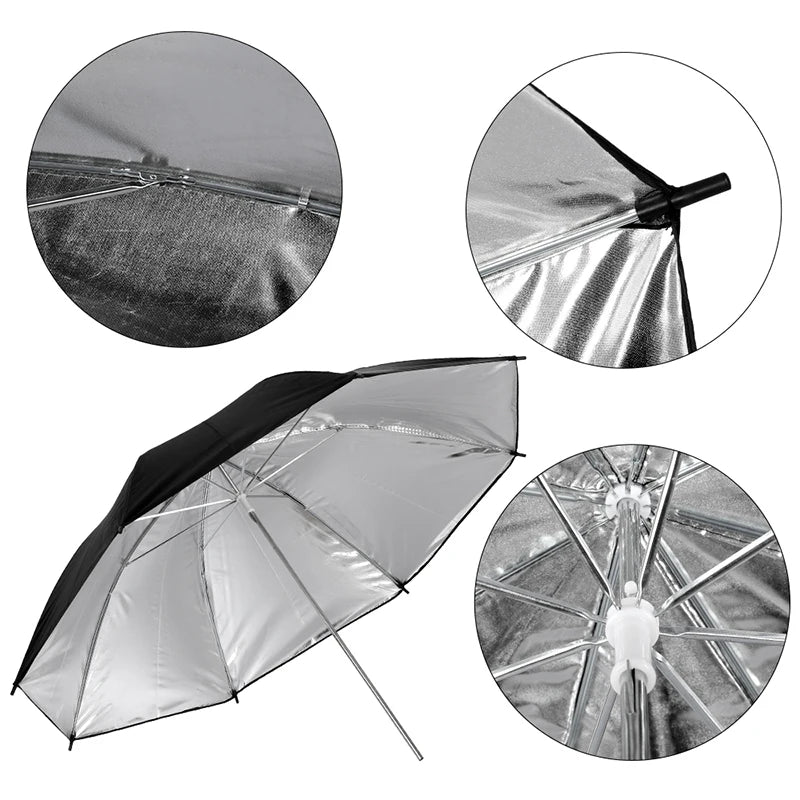 4 Pcs 83cm Photo Studio Umbrella Photography Photo Video Light White Reflector Umbrella Without Stand Gold Sliver Black 3 Color