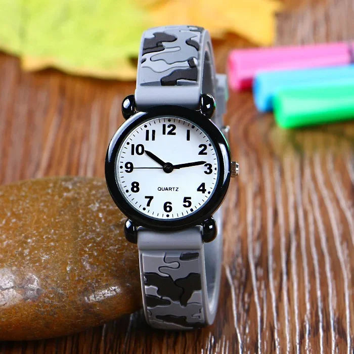 Brand Camo strap children's watch Cartoon Quartz Watches Student Boy Girl Sports Army Fan Cool Wristwatch Dropshipping