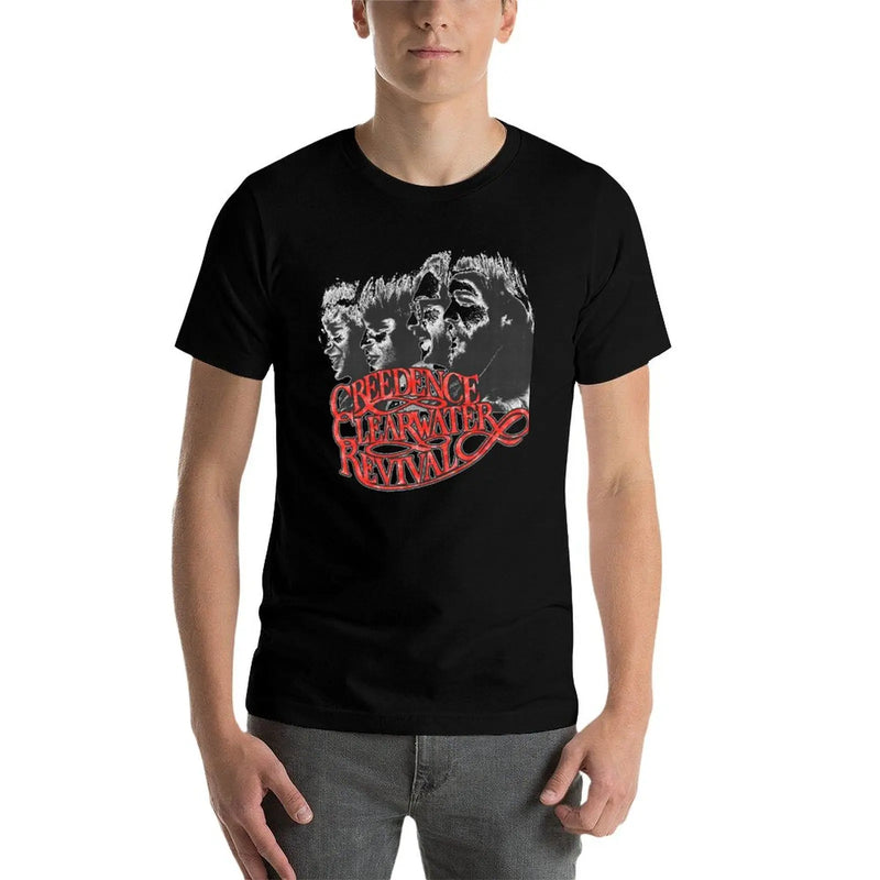 creedence clearwater revival ccr pro retro vintage looking rock T-Shirt Blouse shirts graphic tee mens graphic t-shirts pack