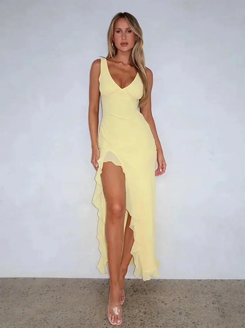 Long Dress Fashion Spring V-neck Sleeveless