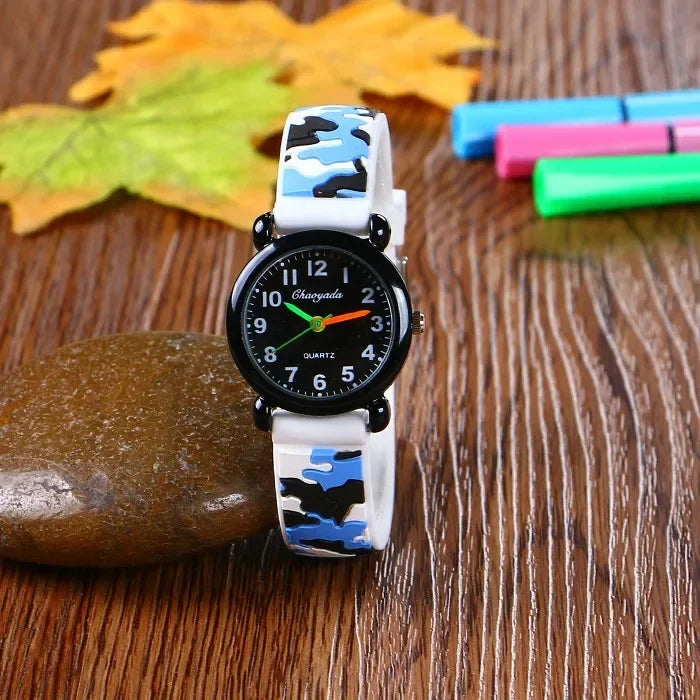 Brand Camo strap children's watch Cartoon Quartz Watches Student Boy Girl Sports Army Fan Cool Wristwatch Dropshipping