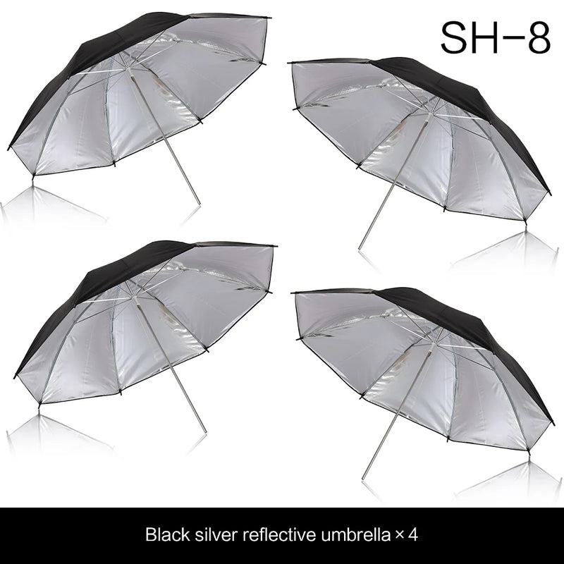 4 Pcs 83cm Photo Studio Umbrella Photography Photo Video Light White Reflector Umbrella Without Stand Gold Sliver Black 3 Color