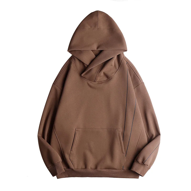 2023 Double Neckline Hoodie Techwear Harajuku Men Functional Hoodies Hip Hop Streetwear Pullover Sweatshirts Oversized Cotton