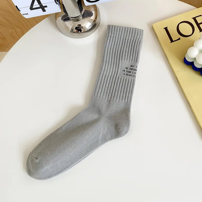 2023 New Men's Socks Harajuku Fashion Letter Funny Skateboard Cool Socks Unisex For Female Casual Long Barrel Cotton Socks