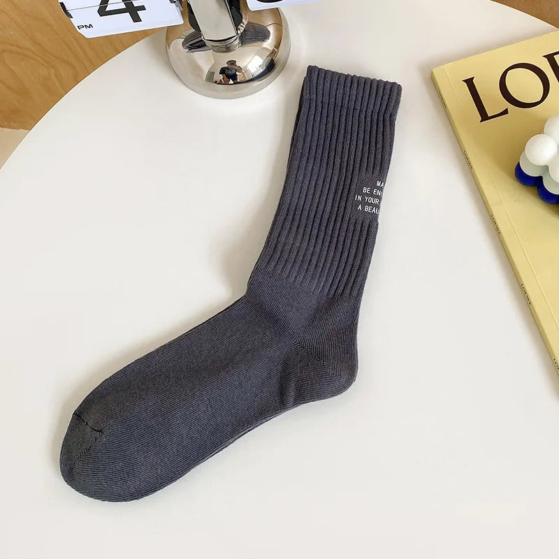 2023 New Men's Socks Harajuku Fashion Letter Funny Skateboard Cool Socks Unisex For Female Casual Long Barrel Cotton Socks