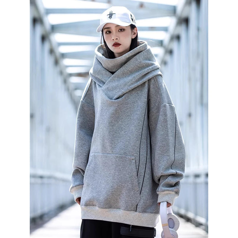 Streetwear Pullover Sweatshirts Oversized Cotton