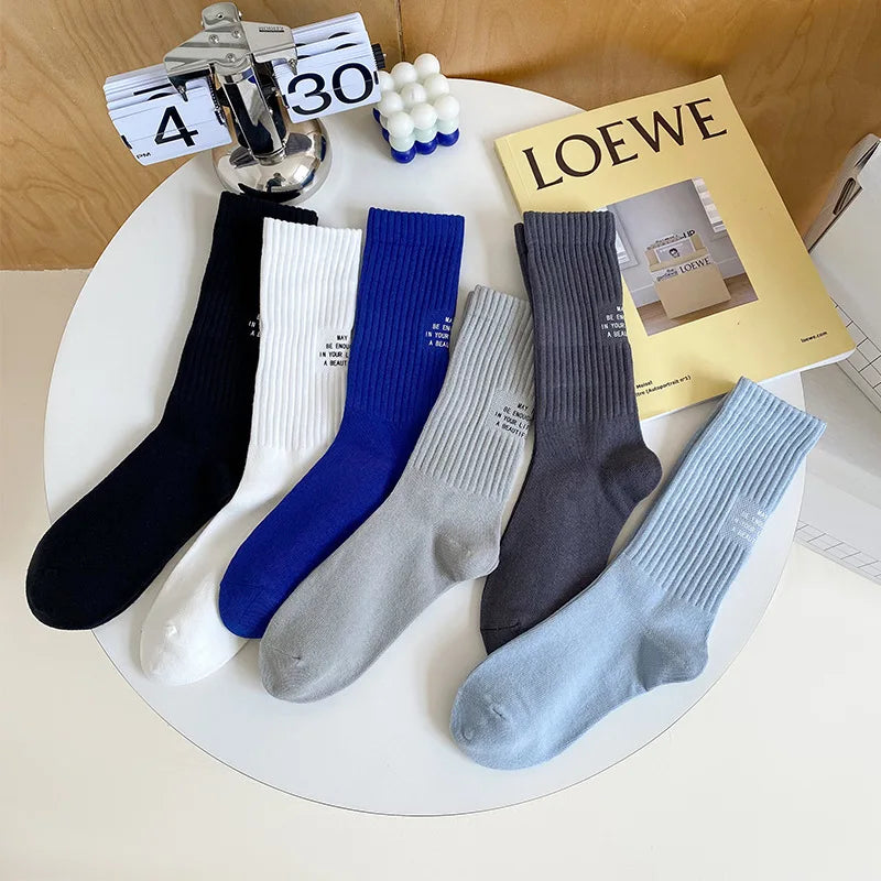 2023 New Men's Socks Harajuku Fashion Letter Funny Skateboard Cool Socks Unisex For Female Casual Long Barrel Cotton Socks