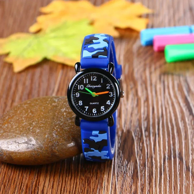 Brand Camo strap children's watch Cartoon Quartz Watches Student Boy Girl Sports Army Fan Cool Wristwatch Dropshipping