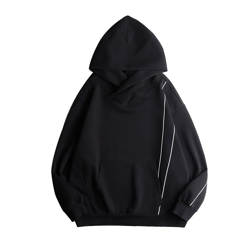 2023 Double Neckline Hoodie Techwear Harajuku Men Functional Hoodies Hip Hop Streetwear Pullover Sweatshirts Oversized Cotton