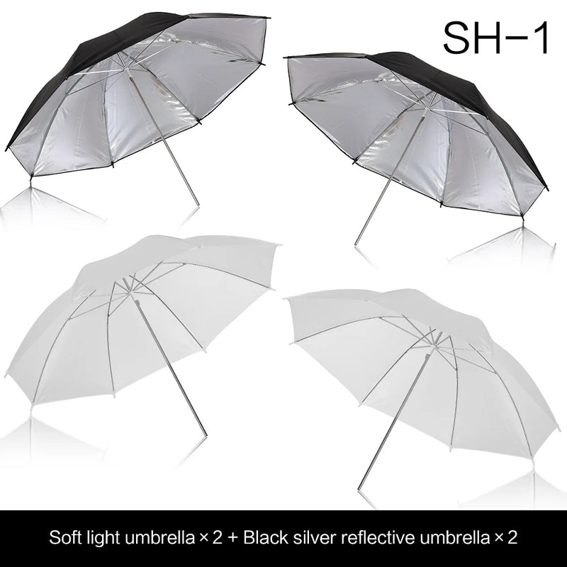 4 Pcs 83cm Photo Studio Umbrella Photography Photo Video Light White Reflector Umbrella Without Stand Gold Sliver Black 3 Color