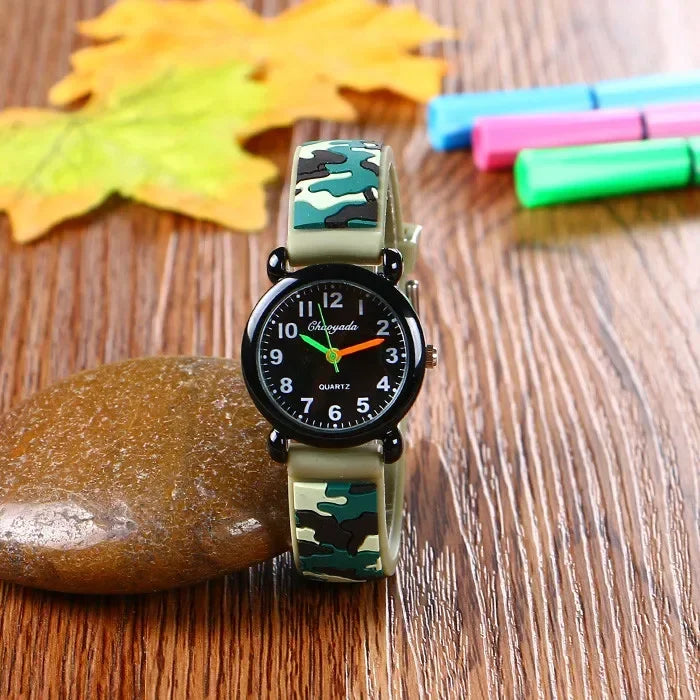 Brand Camo strap children's watch Cartoon Quartz Watches Student Boy Girl Sports Army Fan Cool Wristwatch Dropshipping