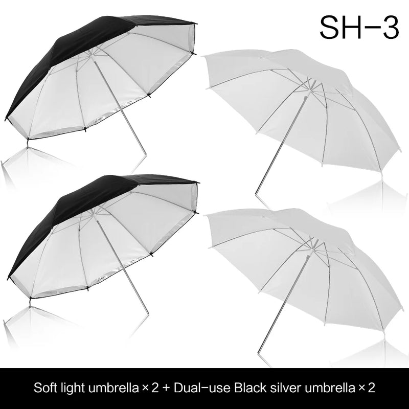 4 Pcs 83cm Photo Studio Umbrella Photography Photo Video Light White Reflector Umbrella Without Stand Gold Sliver Black 3 Color