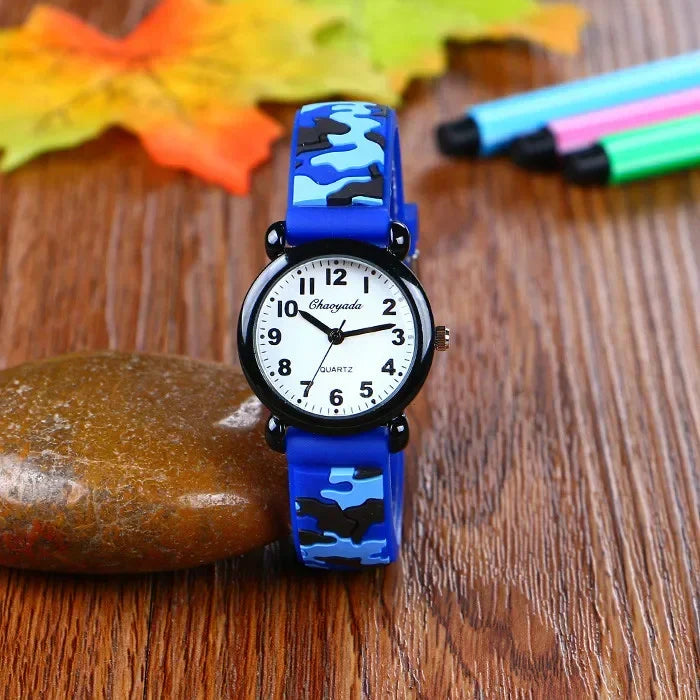 Brand Camo strap children's watch Cartoon Quartz Watches Student Boy Girl Sports Army Fan Cool Wristwatch Dropshipping