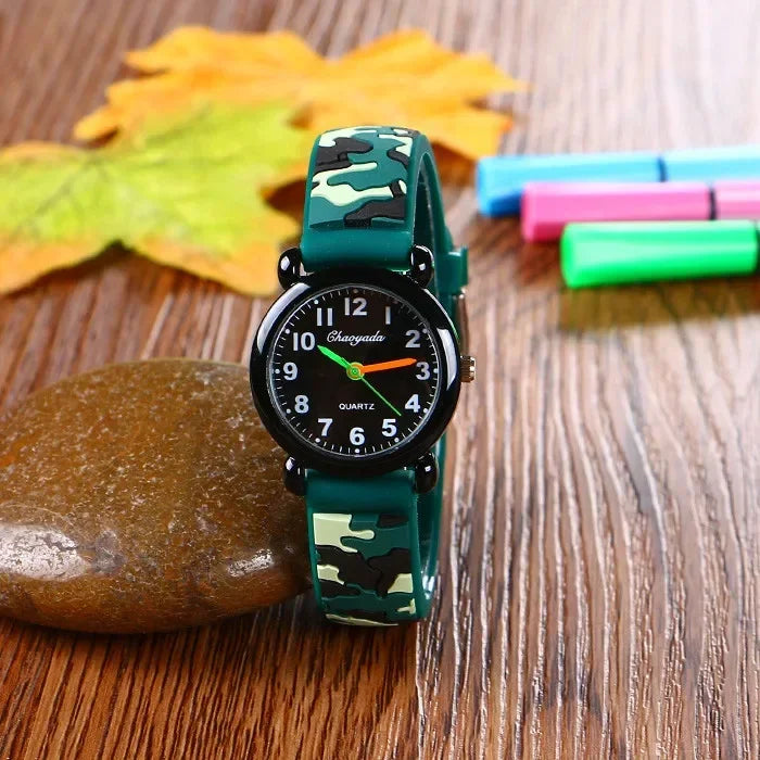 Brand Camo strap children's watch Cartoon Quartz Watches Student Boy Girl Sports Army Fan Cool Wristwatch Dropshipping