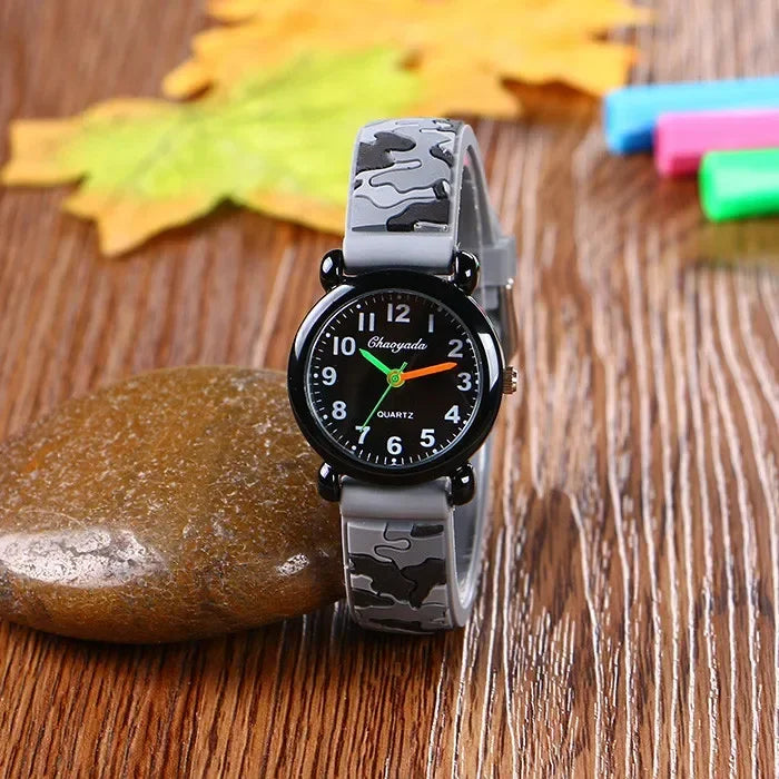 Brand Camo strap children's watch Cartoon Quartz Watches Student Boy Girl Sports Army Fan Cool Wristwatch Dropshipping