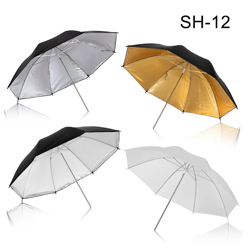 4 Pcs 83cm Photo Studio Umbrella Photography Photo Video Light White Reflector Umbrella Without Stand Gold Sliver Black 3 Color