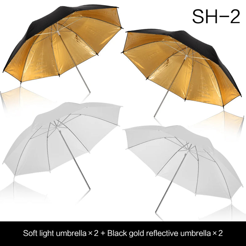 4 Pcs 83cm Photo Studio Umbrella Photography Photo Video Light White Reflector Umbrella Without Stand Gold Sliver Black 3 Color